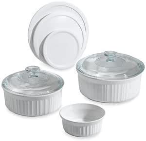 Amazon CorningWare French White 8 Piece Bakeware Set Bake And