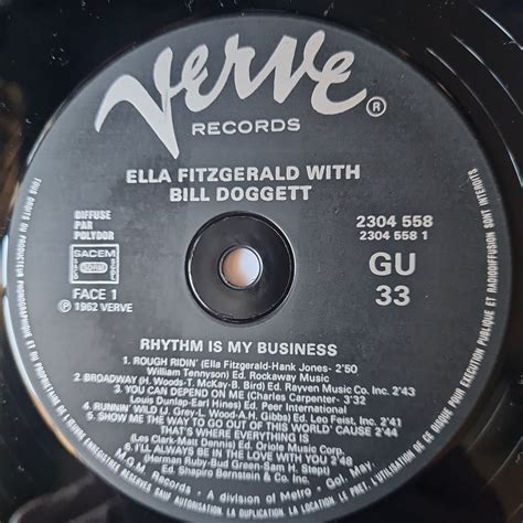 Ella Fitzgerald – Rhythm Is My Business - Vinyl Record – Sound Hound ...