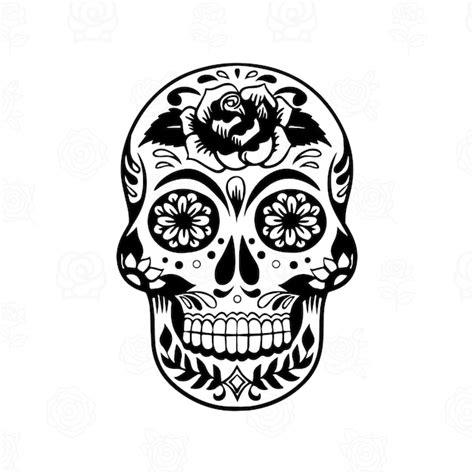 Cráneo vector ilustración día del tema muerto Vector Premium