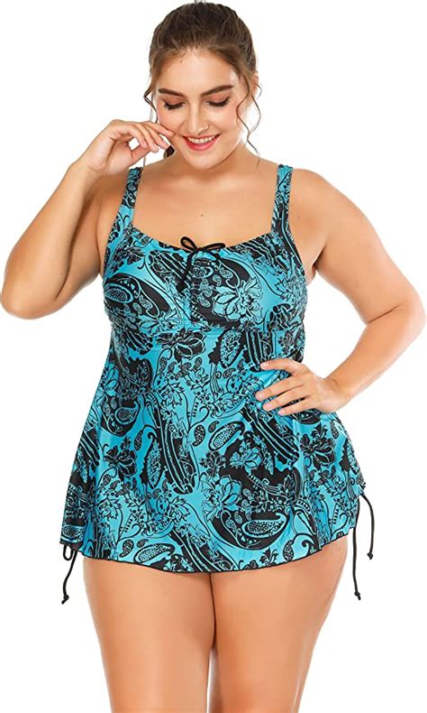 BaronHong Classic Floral Impreso 2 Piezas Tankini Traje de baño Tallas