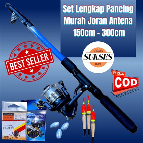 Jual Set Lengkap Pancing Murah Joran Antena 150cm 300cm Shopee