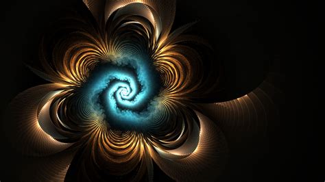 Fractal Spiral Abstraction Swirling Glow K Hd Wallpaper