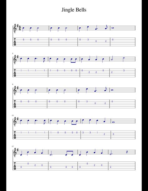 Jingle Bells Easy Guitar Sheet Music