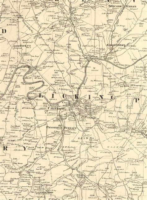 Licking Township Pennsylvania 1865 Old Town Map Custom Print Clarion Co Bw Old Maps