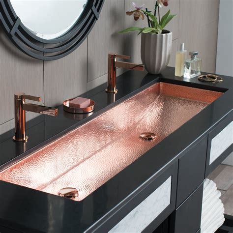 Native Trails Trough 48 Rectangle Copper Bathroom Sink Polished Copper Cps408 Copper Sink