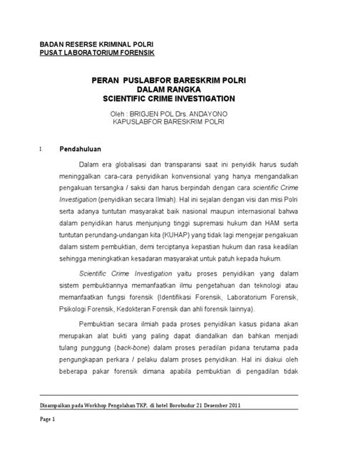 PDF Bahan Paparan Kapuslabfor Sarasehan Olah TKP DOKUMEN TIPS