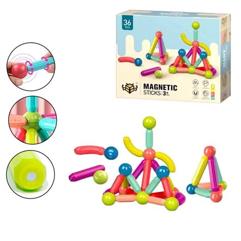 Ripley JUEGO DIDÁCTICO BLOQUES MAGNÉTICOS 36 PCS