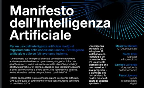 Il Manifesto Dellintelligenza Artificiale Lottimismo Consapevole Per