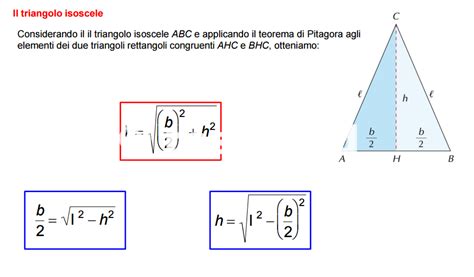 TEOREMA DI PITAGORA TRIANGOLO ISOSCELE APPUNTI