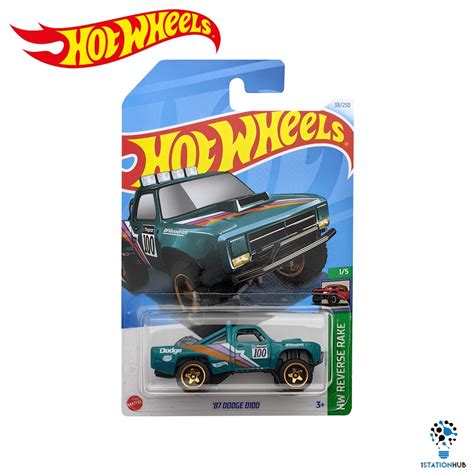 Hot Wheels Hw Reverse Rake 87 Dodge D100 Car Collector Kids Toys