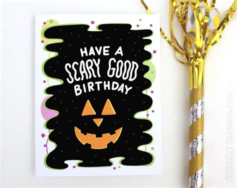 Halloween Birthday Card Halloween Card Spooky Birthday Card - Etsy