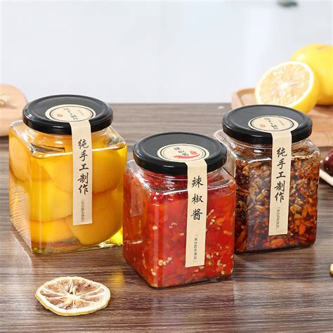 50ml 730ml Honey Glass Bottle Square Glass Honey Jar Handmade Storage