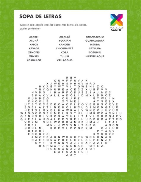 PDF SOPA DE LETRASSOPA DE LETRAS Busca En Esta Sopa De Letras Los