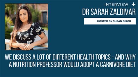 Interview An Interview With Dr Sarah Zaldivar Hosted By Susan Birch