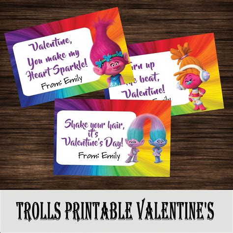 Trolls Valentine’s Day Cards Free Printables Printables 4 Mom Valentine Day Cards