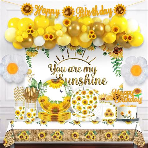 Pcs Sunflower Party Decorations Homond Sunflower Birthday Supplies