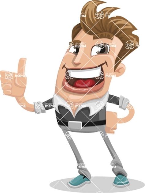 Funny Man Cartoon Vector Character 112 Illustrations Thumbs Up