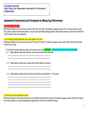 Fillable Online Assessment Instruments And Procedures For Measuring