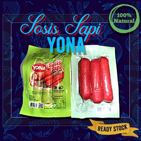 Jual Sosis Sapi Yona Isi Pcs Beef Sausage Per Pack Shopee Indonesia