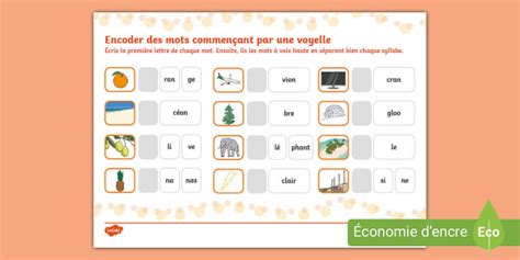 Encoder des mots commençant par une voyelle teacher made