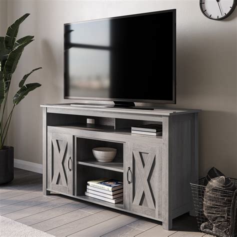 Buy Belleze Modern 48 Inch Barn Door Wood Tv Stand And Media