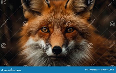 Red Fox Staring Alertness In Nature Beauty In Wildlife Portrait