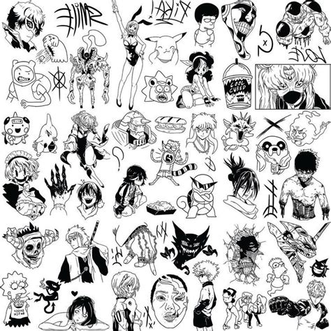 Anime Tattoo Flash Sheet Nielabrandin