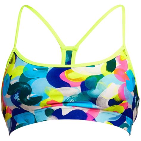 Funkita Swim Crop Bikini Top Dames Brush It Off Bike