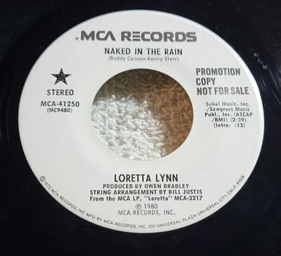 Loretta Lynn Naked In The Rain Promo Country Folk 1980 45 RPM Record