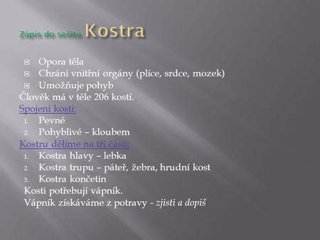 Kostra Op Rn Soustava V Klad U Iva Po Et Hodin Ro N K Ppt