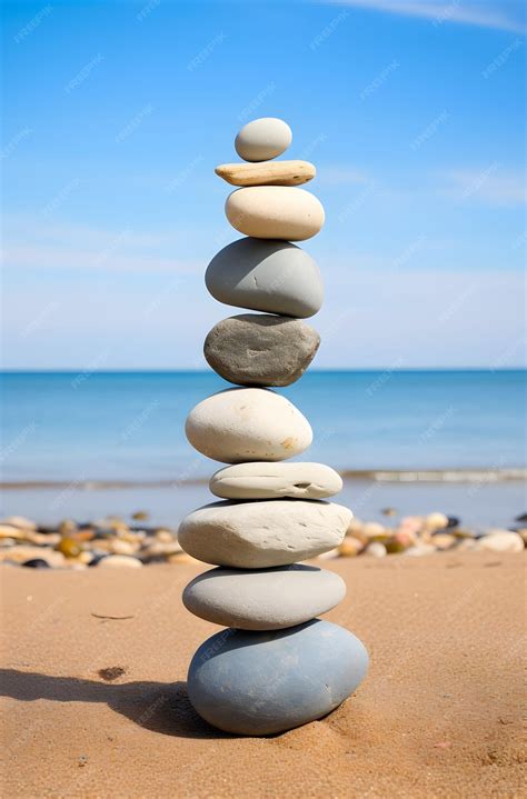 premium ai image rock stacking