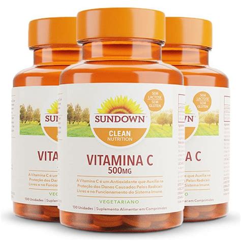 Kit 3 Vitamina C Sundown 500 Mg 30 Comprimidos Sundown Naturals