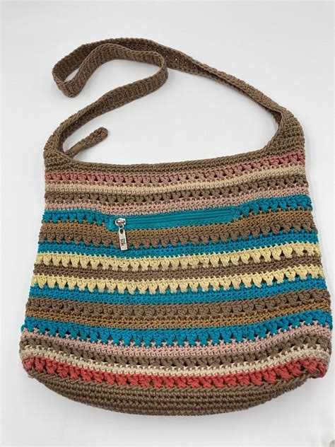 The Sak Multicolor Crochet Boho Shoulder Bag Purse S Gem