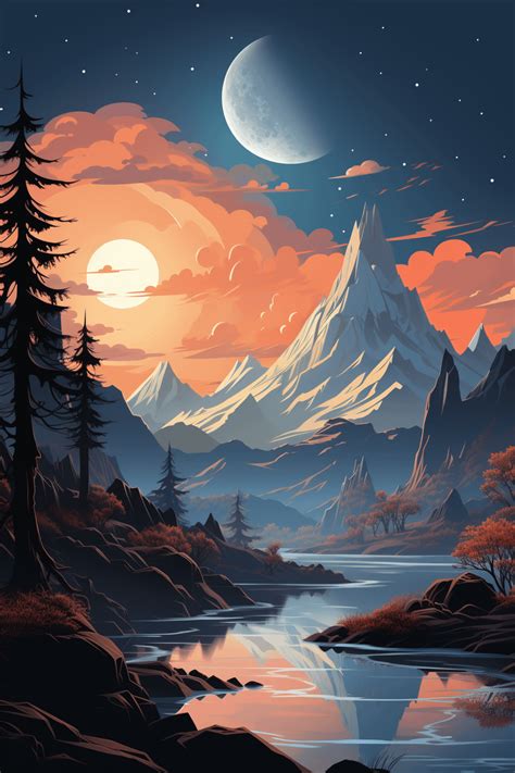 Dreamy sunset landscape 🏔️ 🌄 🌳 : r/aiArt