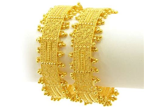 24k Gold Bracelets South Indian Jewellery Indian Jewelry Gold Bangles