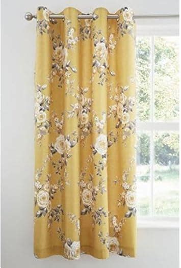 Catherine Lansfield Canterbury Floral 66x72 Inch Lined Eyelet Curtains