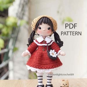 Crochet Doll Pattern Jolie Doll Amigurumi Doll Pattern Pdf In