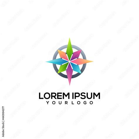 Compass logo design colorful Stock Vector | Adobe Stock