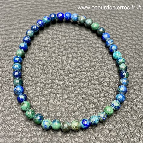 Bracelet Azurite Malachite Du Congo Perles Mm C Ur De Pierres