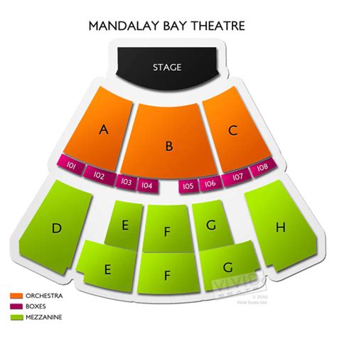 Mandalay Bay Theatre Seating Chart Vivid Seats