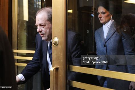 Harvey Weinstein Exits A Manhattan Court House As A Jury Continues