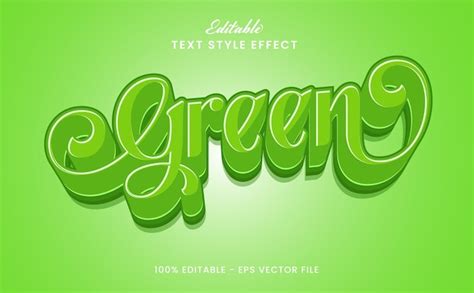 Effet De Texte Vert Modifiable Vecteur Premium