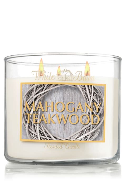 Mahogany Teakwood Oz Wick Candle Slatkin Co Bath Body