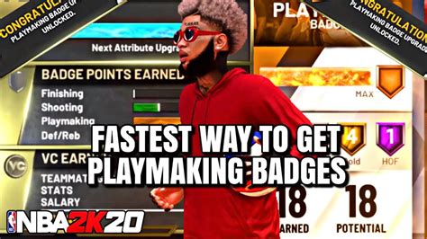 Nba 2k20 Fastest Way To Get Playmaking Badges In 1 Day Fastest