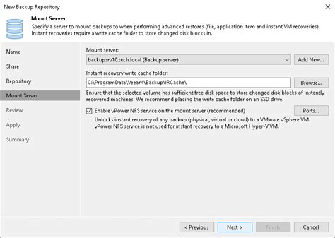 Step Specify Mount Server Settings User Guide For Vmware Vsphere