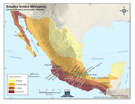 Mapa Para Imprimir De México Mapa Sísmico De México Inegi De México