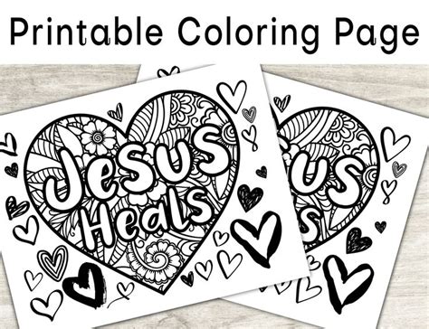 Jesus Heals Coloring Page Printable Bible Coloring Page Christian