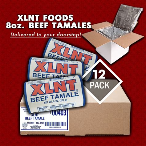 Beef Tamales 8oz - 12pack — XLNT Foods :: XLNT Foods is the oldest ...