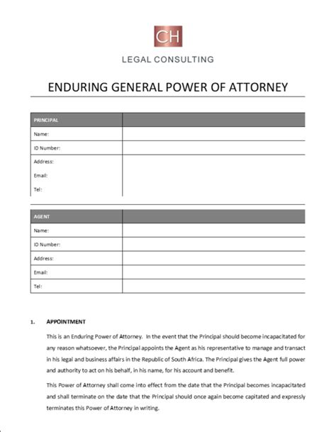 Enduring Power Of Attorney Form Nsw Pdf Sample Power Of Attorney Blog