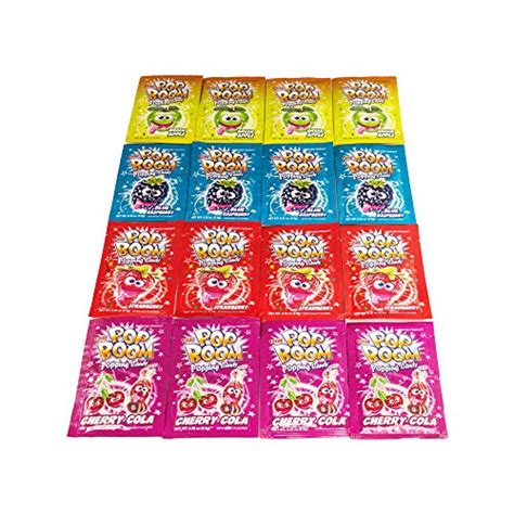 Tiltay Pop Boom Popping Candy 4 Flavor Assortment Strawberry Cherry